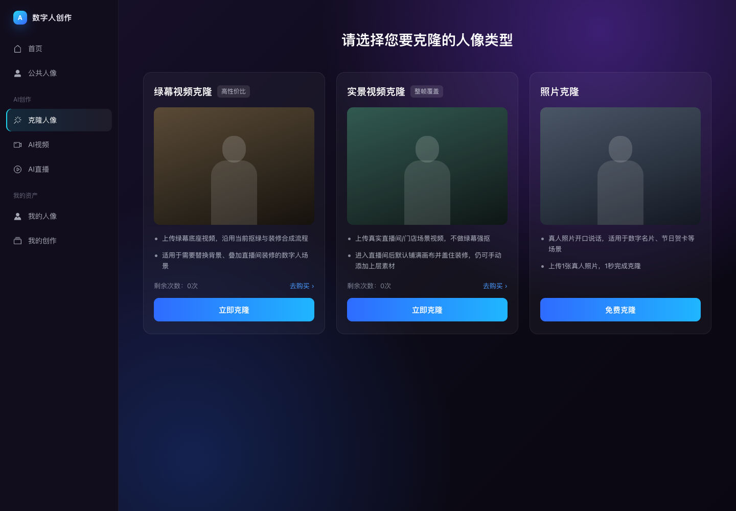 人像克隆界面